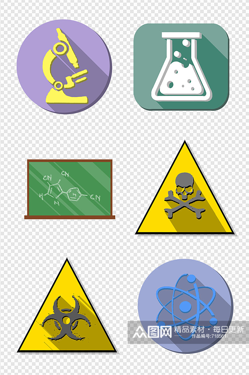 化学实验室标识标志图标 化学元素素材