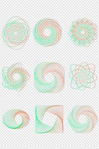 科技感螺旋抽象图案元素