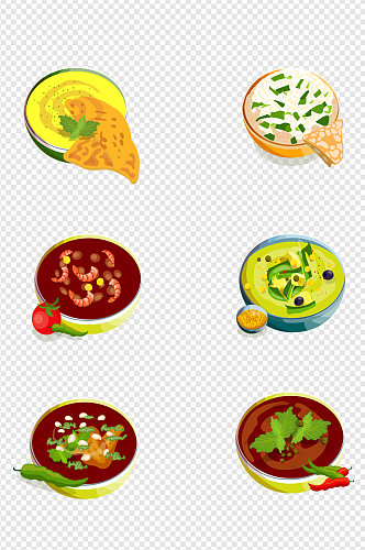 汤面面食美食装饰图案元素