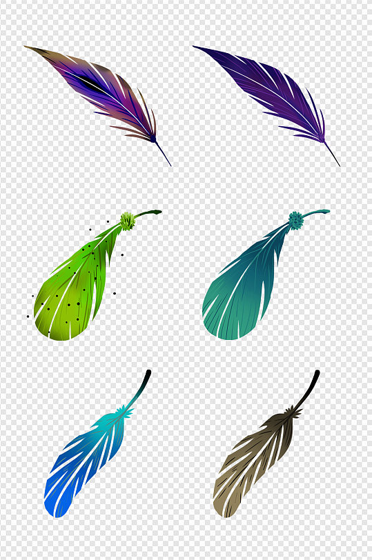 小清新羽毛星空精致元素