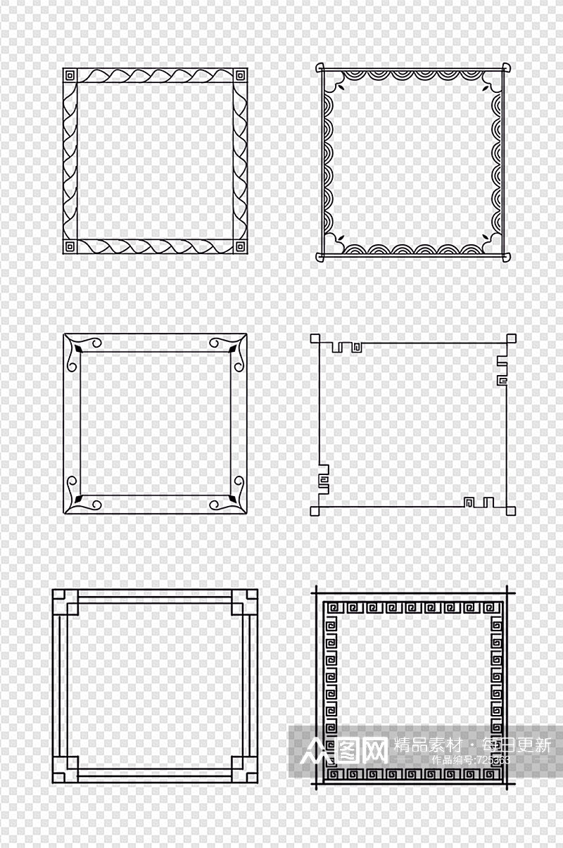 复古边框中式画框素材素材