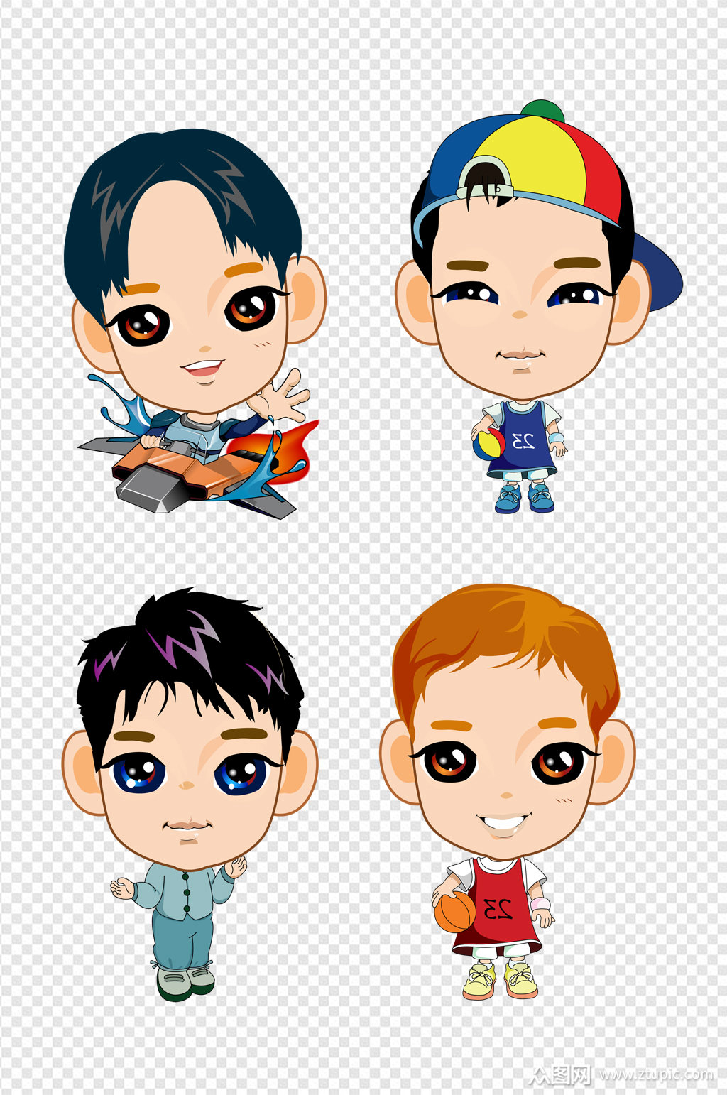 卡通儿童大头素材模板下载-编号757214-众图网