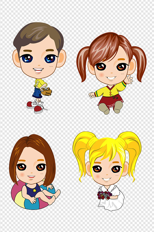 卡手绘通儿童大头素材