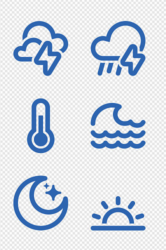 天气预报图标应用综合素材