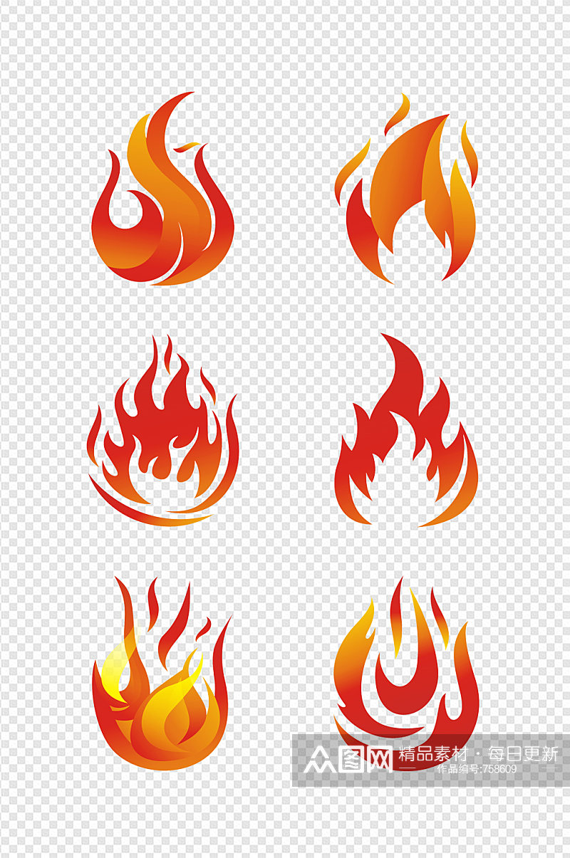 红色火焰火苗图形免抠元素设计元素素材