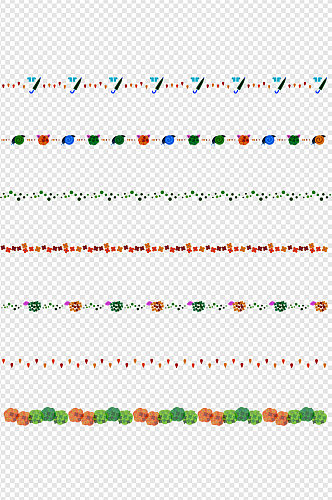 水彩小花清新手帐分割线免抠分界线底纹