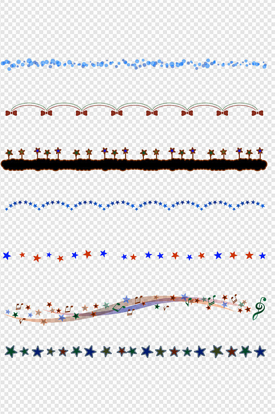 梦幻星星卡通素材分割线底纹图案