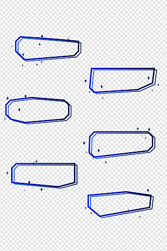 蓝色渐变不规则边框卡通边框