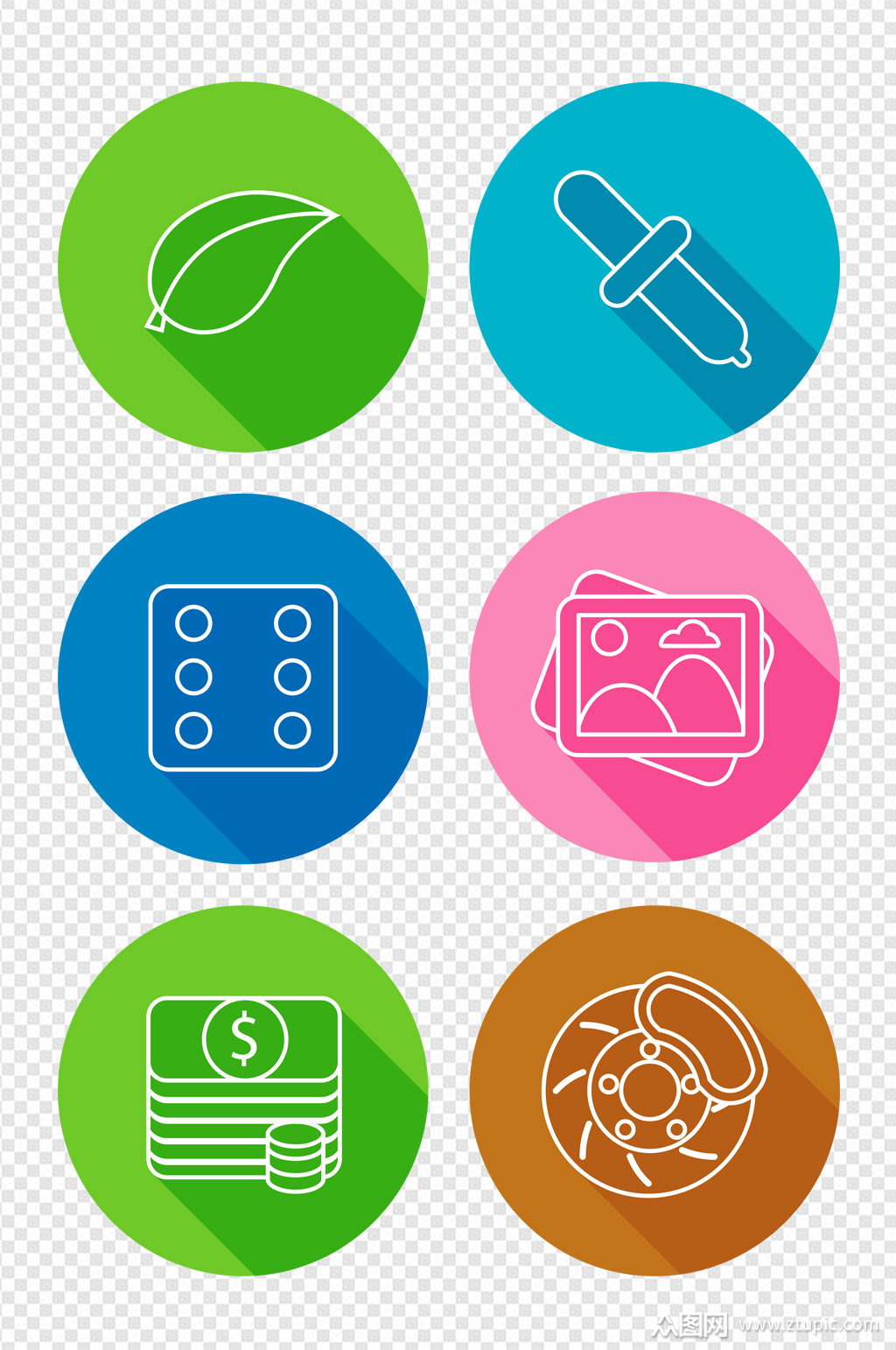 时尚常用圆形小图标网页素材素材