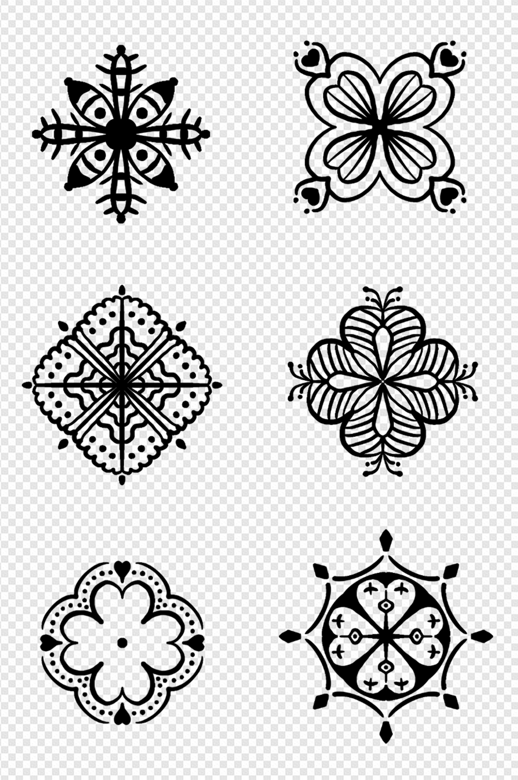 手绘图腾图案刺绣四方延续