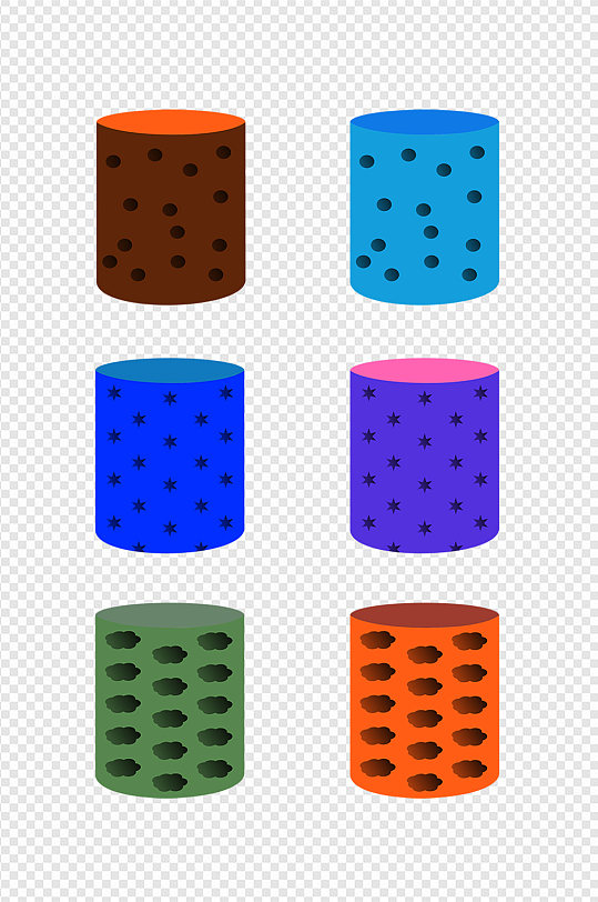 卡通圆柱体3d卡通手绘