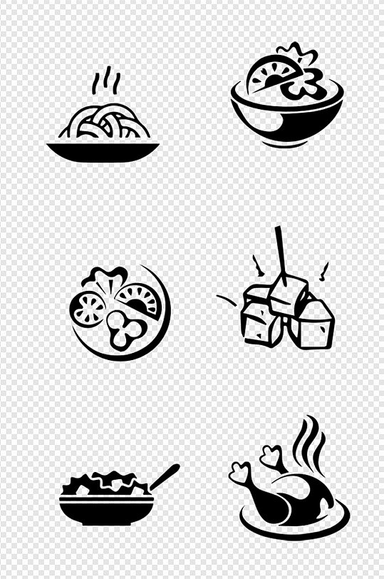 中式食物烤串面条素材