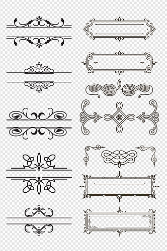 欧式纹理花边方框纹饰