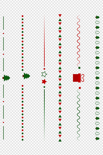 圣诞节分割线线条圣诞树圣诞礼物