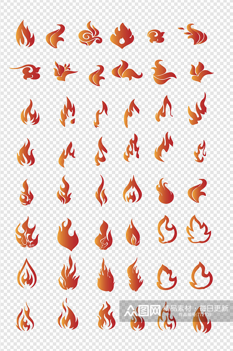 装饰火焰红色火焰图标元素素材