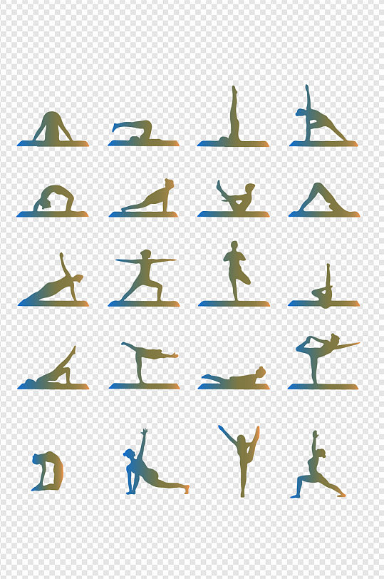 瑜伽健身运动图标