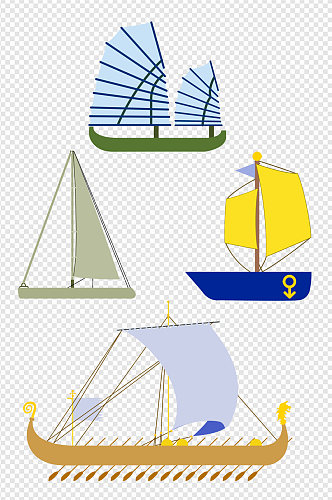 一帆风顺帆船装饰图案