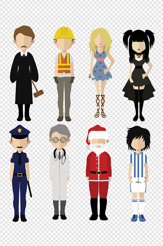 各行各业卡通人物素材-众图网