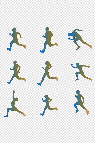 手绘人物跑步运动图标