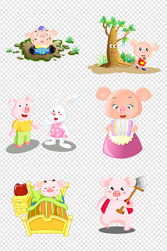 猪猪生活娱乐插画合集