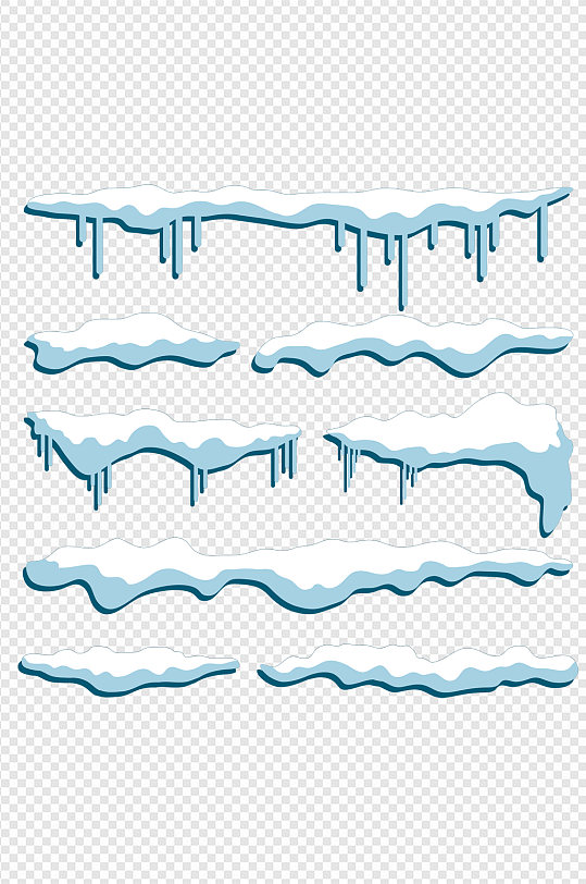 卡通手绘白色冬日立冬雪堆冰柱装饰