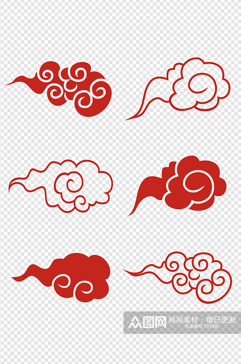 中国风古典祥云中式云纹图案素材