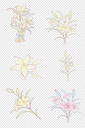 小清新手绘花束花卉素材