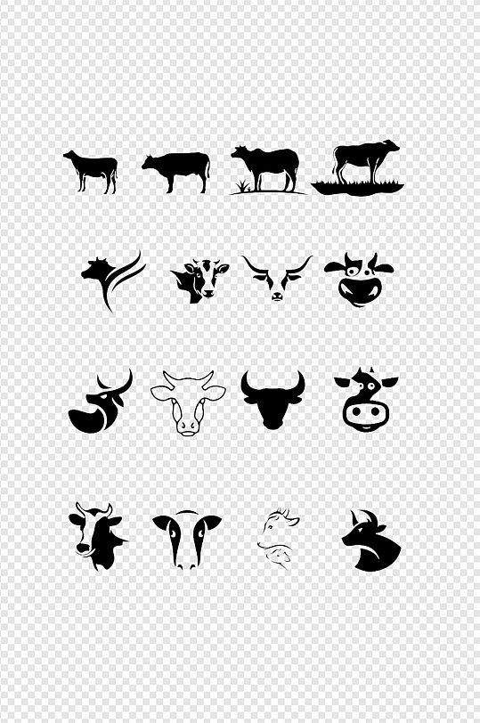 奶牛牛动物图标牛图标牛图案素材