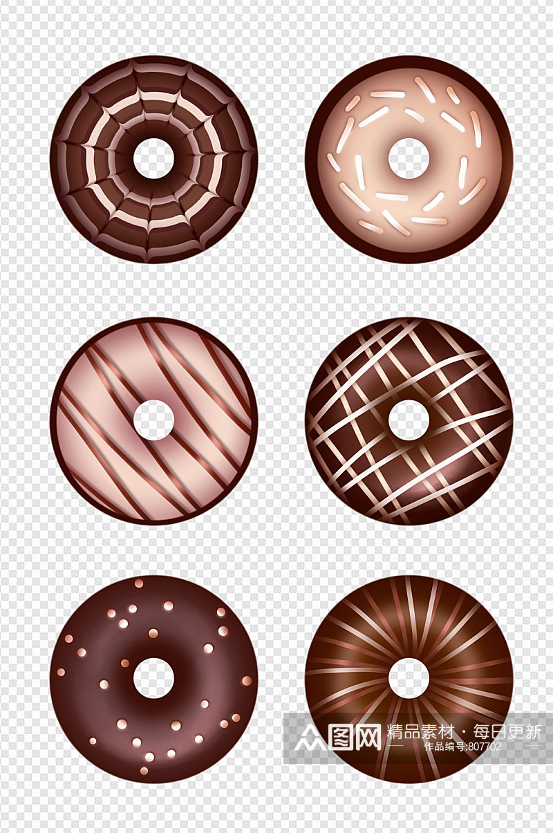 手绘甜甜圈插画甜点素材图案素材