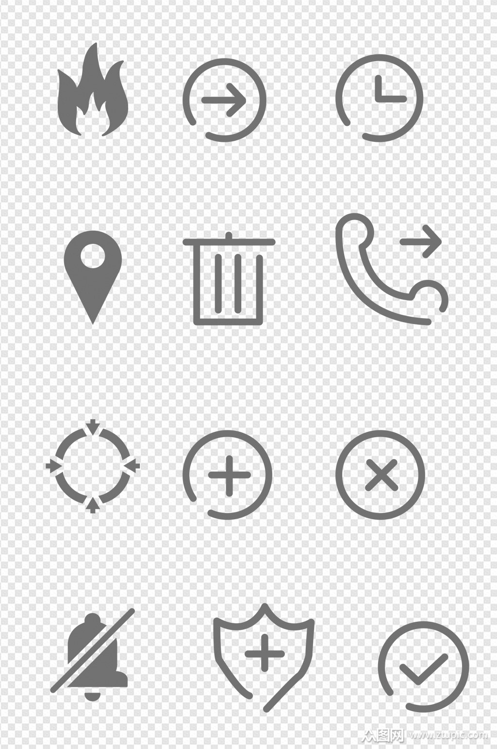 互联网网页小图标线稿图片