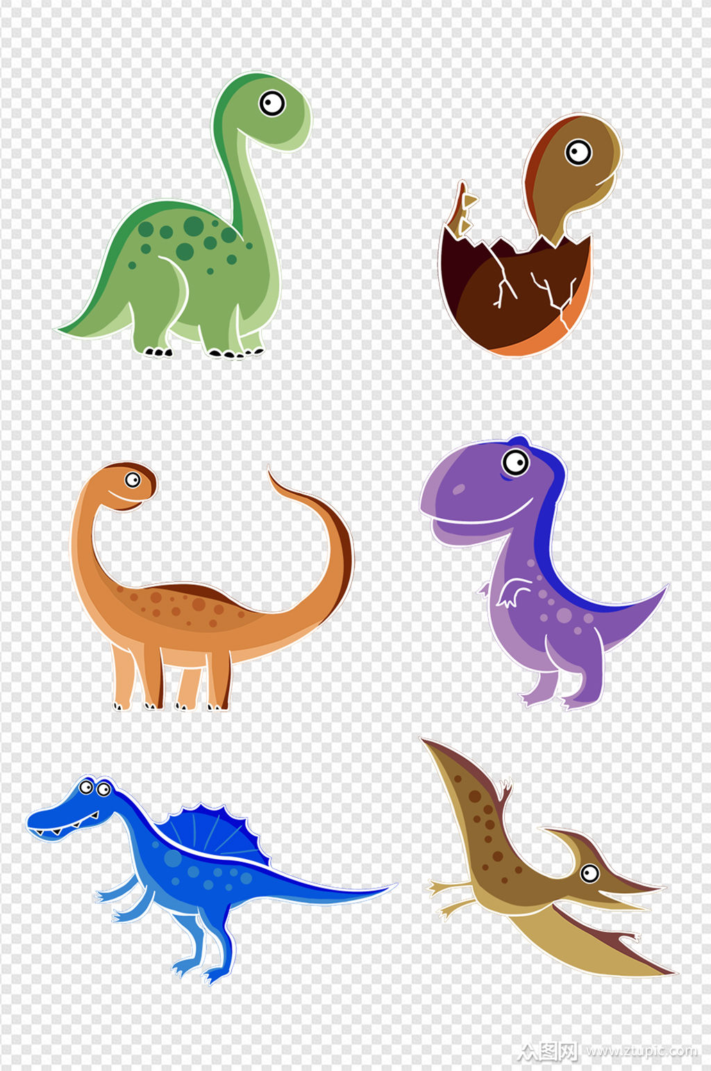 卡通恐龙素材图片