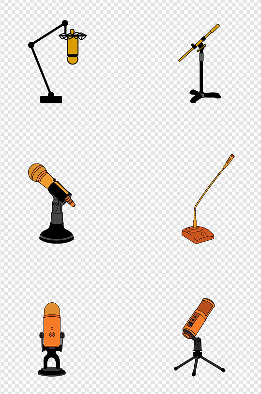 话筒插画立即下载金话筒图标设计元素套图大气金话筒视频素材立即下载