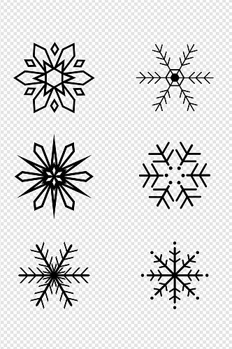 多边形雪花素材冬天装饰图案集
