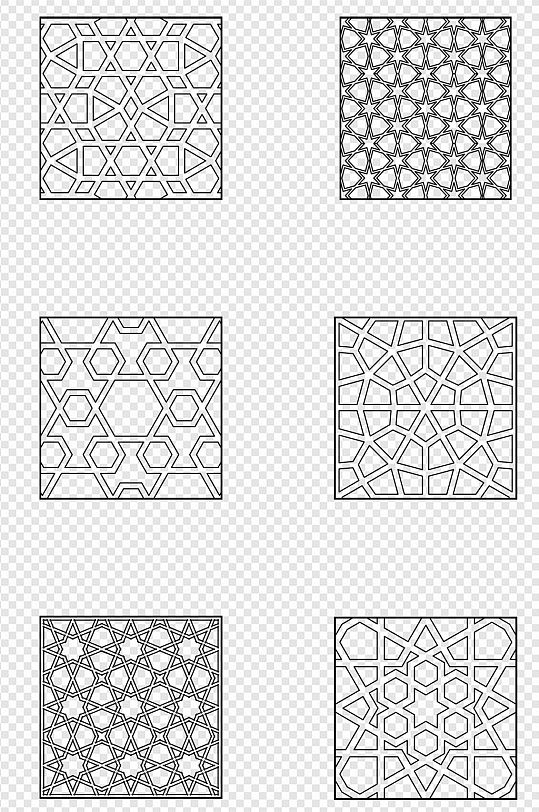 中国风回形纹古典窗户素材