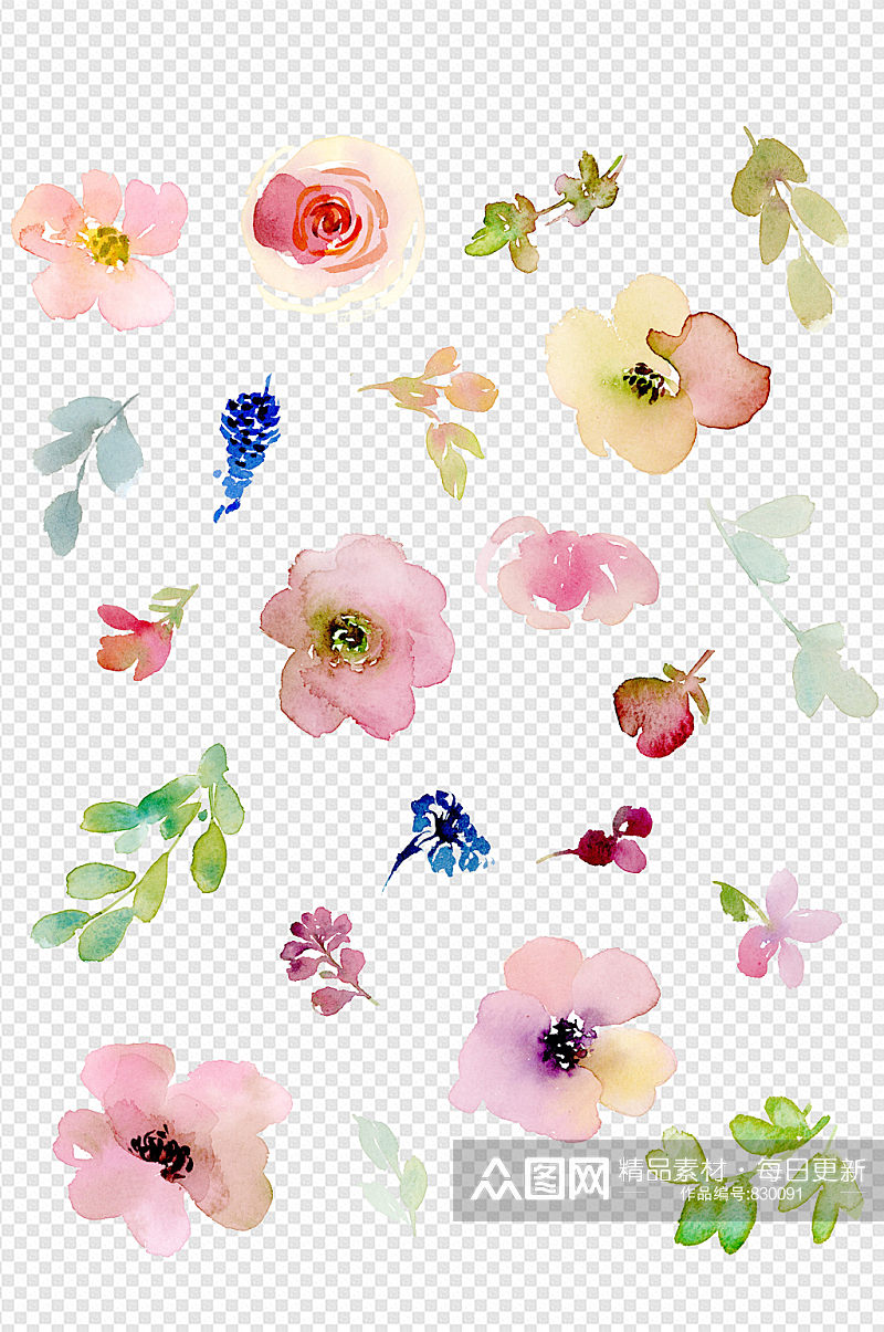 水彩油画花卉花朵壁纸素材