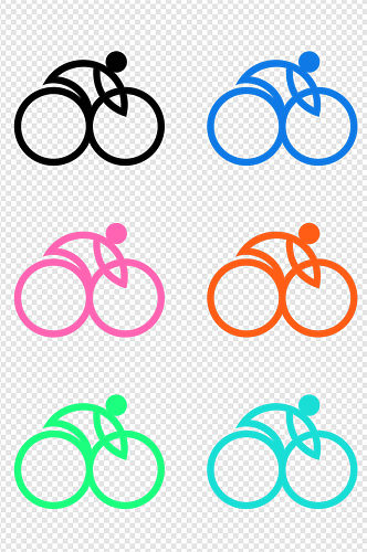 创意彩色卡通自行车图形