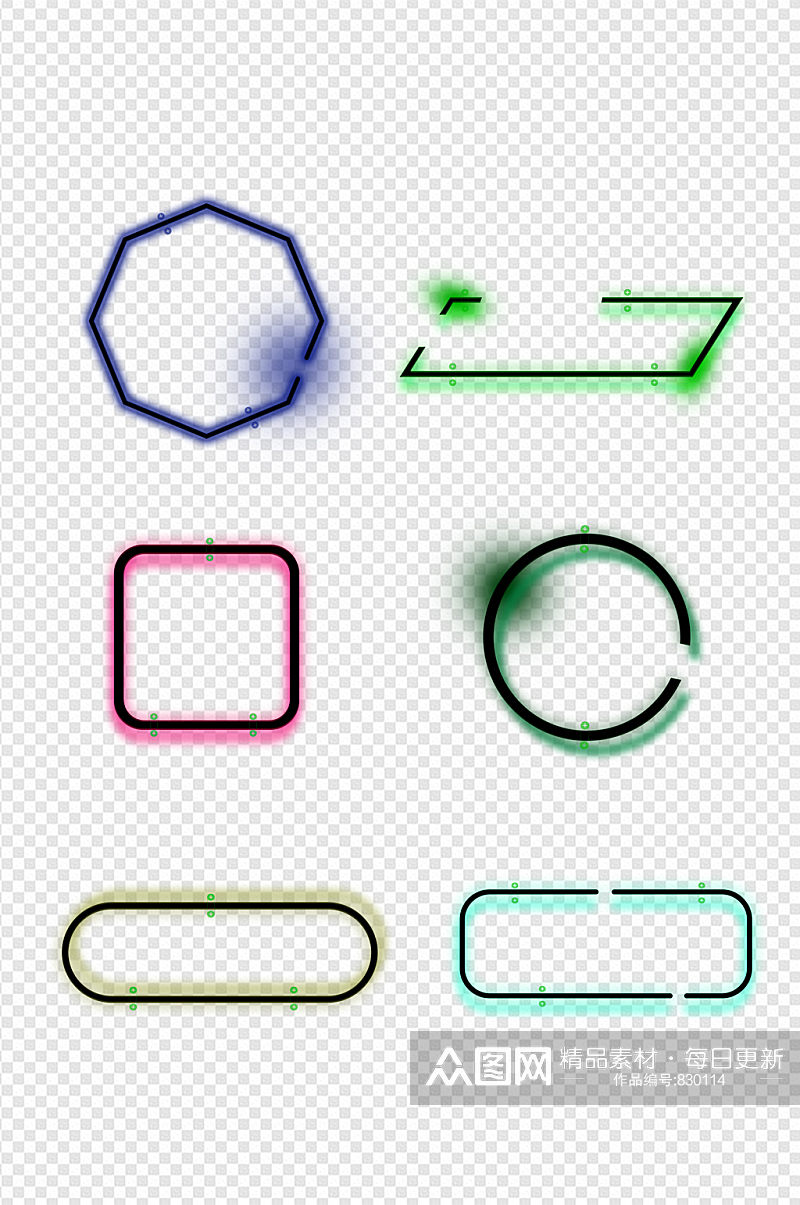 霓虹灯通用型几何图形素材