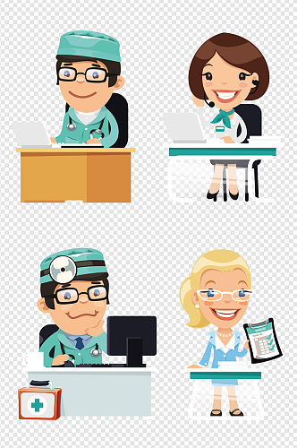 职业卡通人物图片素材 护士节素材免抠元素
