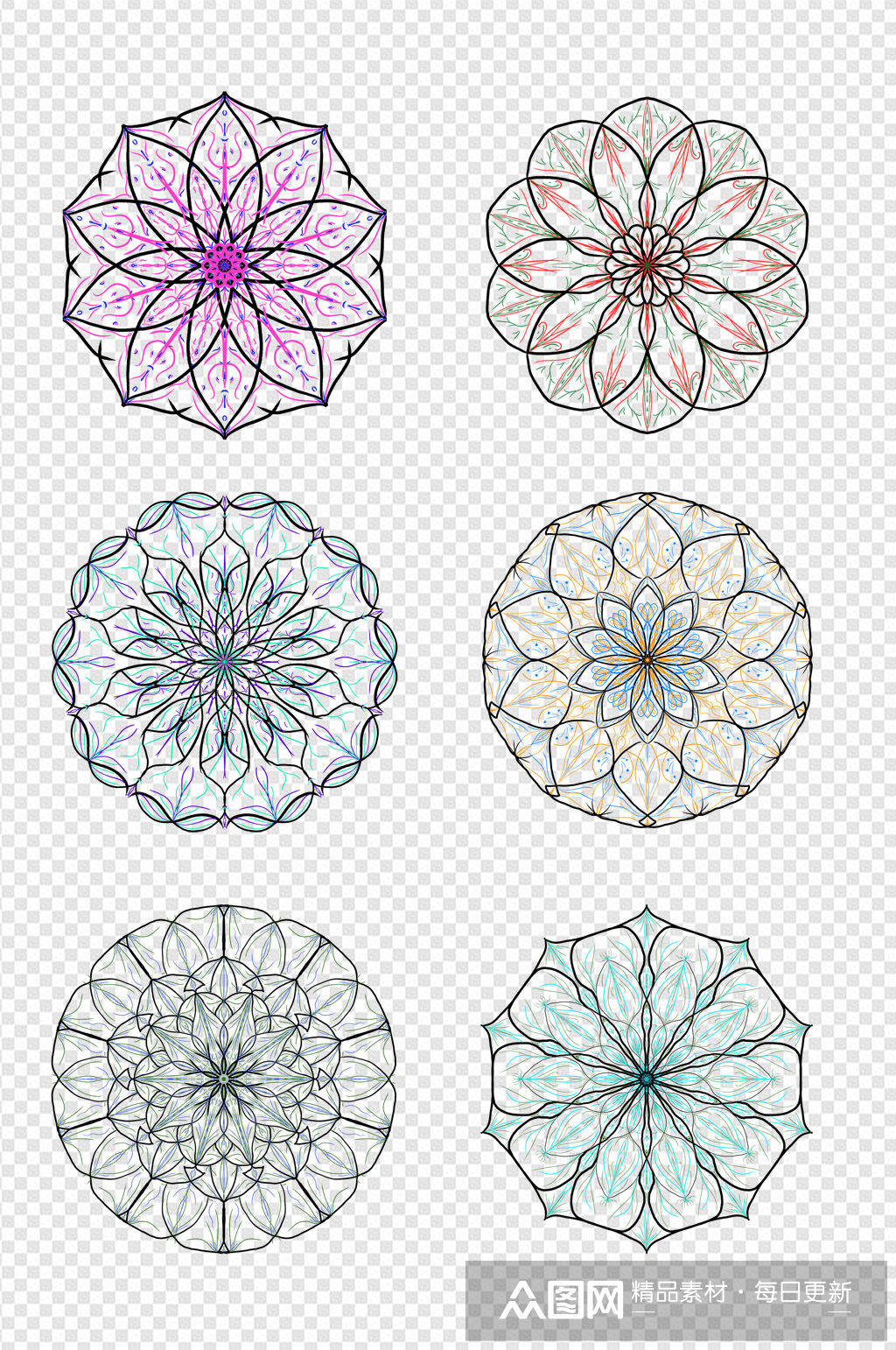 抽象线条梦幻线条画圆形