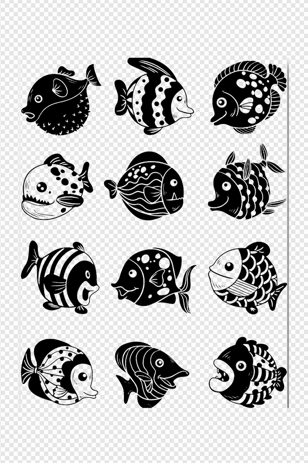 创意小鱼插画素材