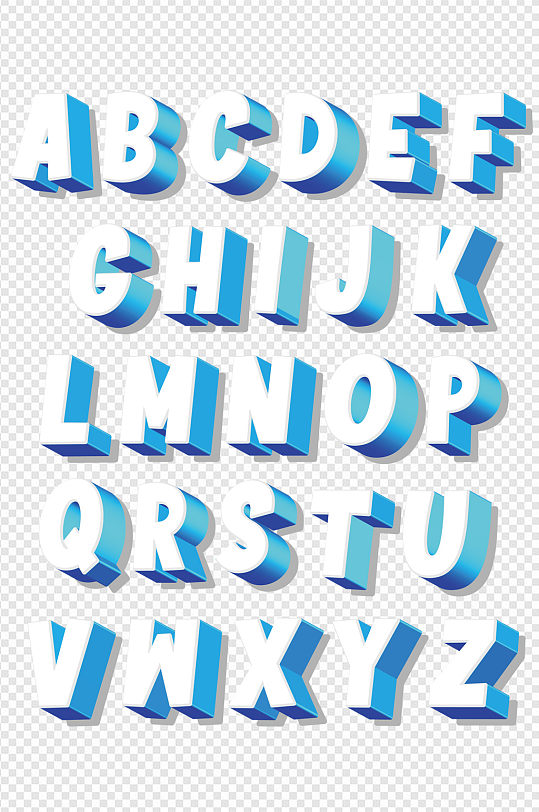 立体渐变英文字母艺术字副本