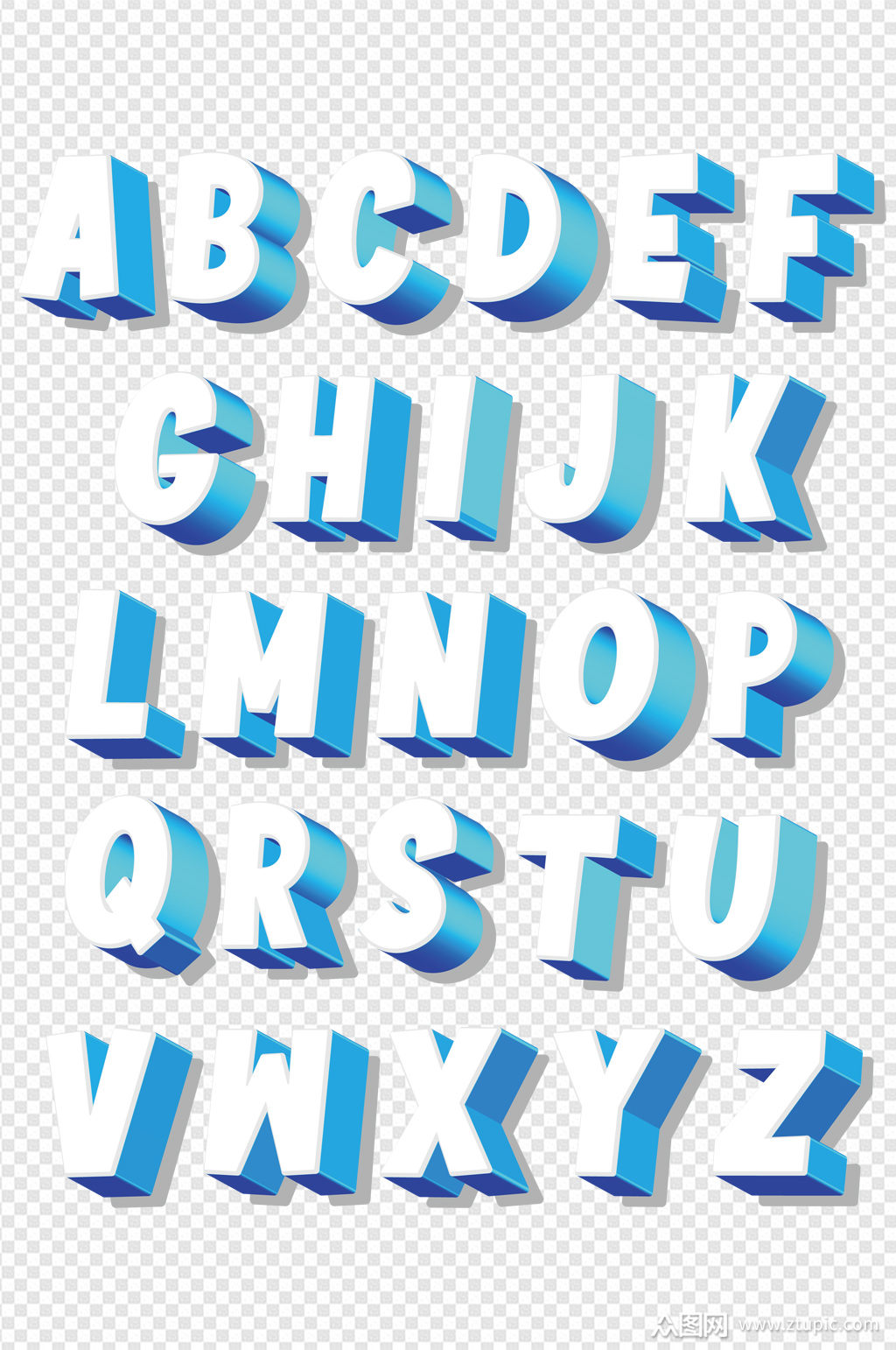 立体渐变英文字母艺术字副本