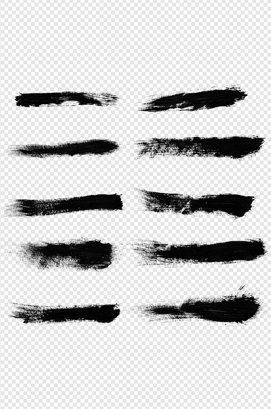 古风水墨水墨画笔触元素