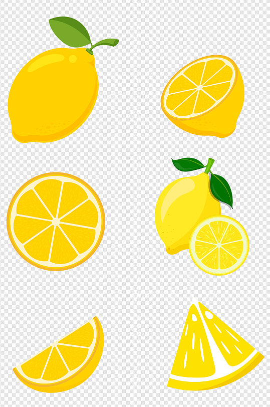 卡通柠檬手绘水果