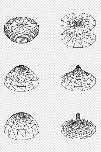 线条几何三维形体结构解构