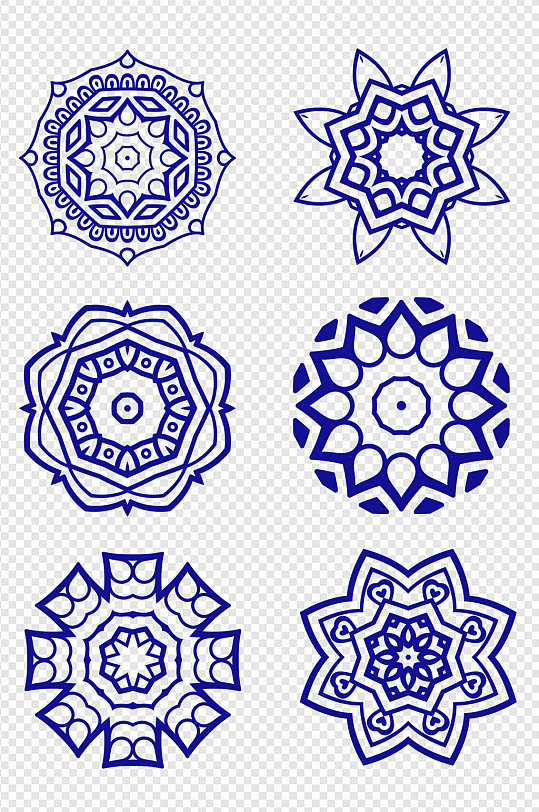 中国风民族图案窗花剪纸免扣装饰花纹元素