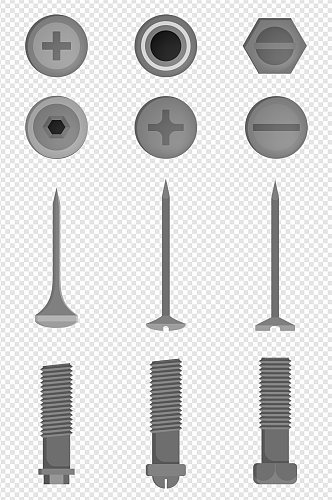 手绘螺丝螺母素材
