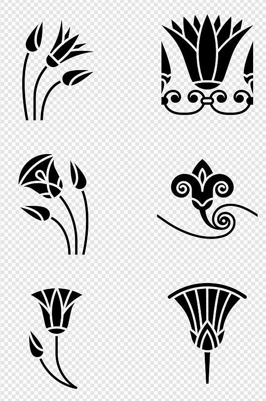 埃及图腾花纹花草素材-众图网