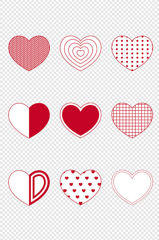 手绘爱心图形元素