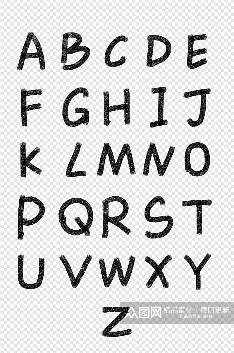 手绘大写字母字体设计素材